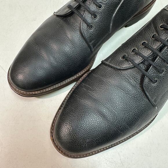 VGUC Salvatore Ferragamo Plain Toe Derby Black Scotch Grain Italy US 11.5 D - Picture 7 of 13